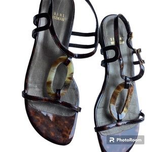 Vintage Stuart Weitzman sandals with gorgeous tortoiseshell detail.